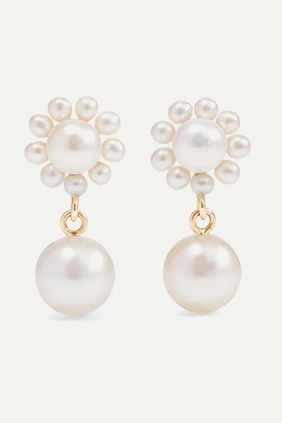 Sophie Bille Brahe Cecilie Bahnsen Poppy Perle 14-karat Gold Pearl Earrings