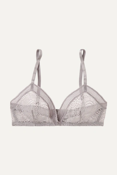 Eres Belle De Nuit Matin Stretch-lace Soft-cup Triangle Bra In Gray