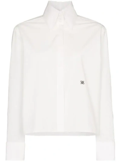Fendi Edwardian Collar Long In White