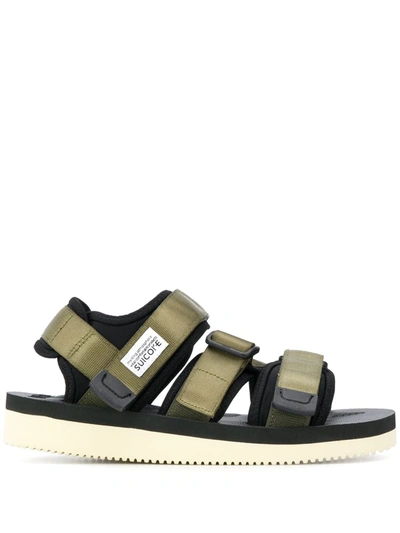 Suicoke Textured Strap Sandals In Green