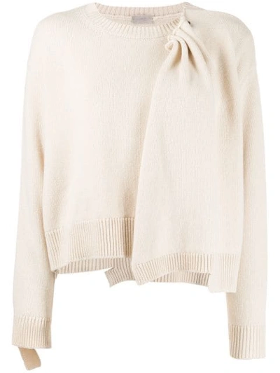 Mrz Pierced Cardigan In Neutrals
