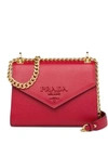 Prada Monochrome Saffiano Leather Bag In Red
