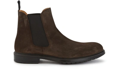 Officine Generale Leather Ankle Boots In Taupe