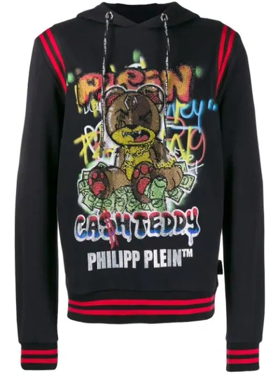 Philipp Plein Cash Teddy Hoodie In Black ModeSens