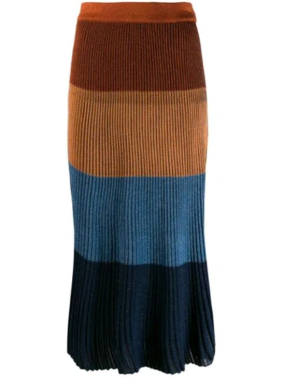 Marco De Vincenzo Ribbed Skirt In Blue