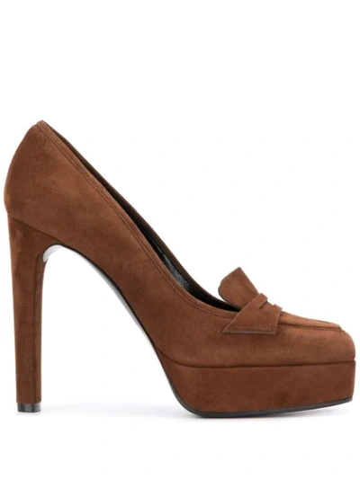 Casadei Loafer Pumps In Brown