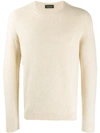 Roberto Collina Ribbed Crew Neck Jumper In White