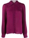 Michael Michael Kors Curved Hem Blouse In Purple