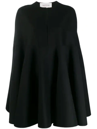 Valentino Slit Neckline Cape In Black