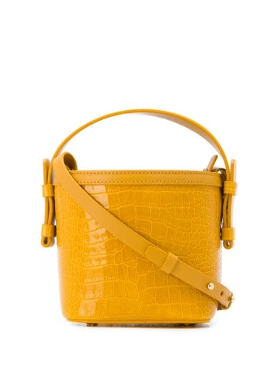 Nico Giani Croc-effect Bucket Bag In Yellow