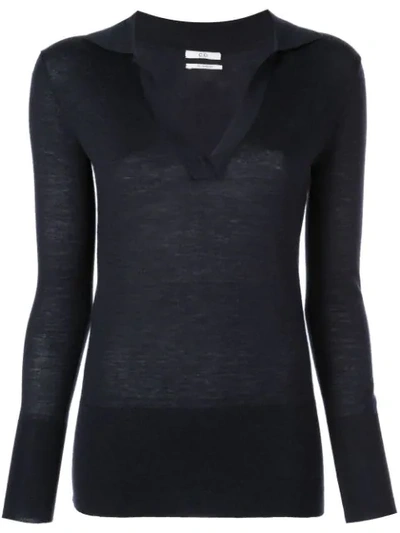 Co Knitted Top In Blue