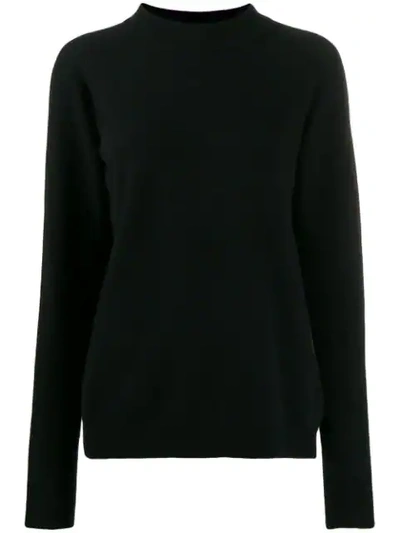 Roberto Collina Mock-collar Knit Sweater In Black