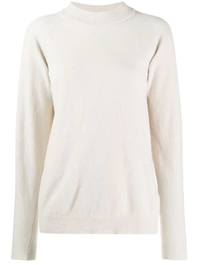 Roberto Collina Crew Neck Knit Sweater In Neutrals