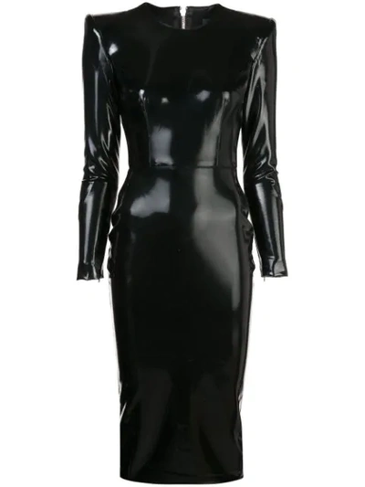 Alex Perry Fitted Midi Dress In Black