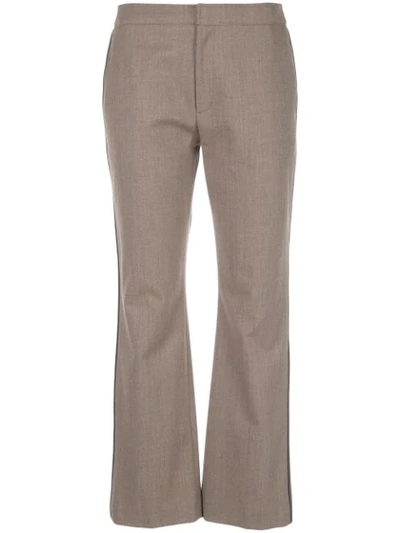 Adeam Stripe Detail Tailored Trousers In Brown