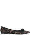 Anna Baiguera Leopard Print Ballerina Shoes In Neutrals