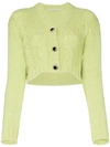 Alessandra Rich Cropped-cardigan In 1579 Green