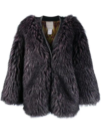 Marco De Vincenzo Faux Fur Coat In Pink