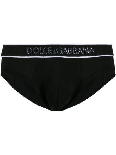 Dolce & Gabbana Logo Mesh Boxer Briefs In Black