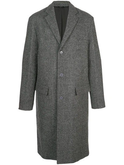 Oamc Wool Single-breasted Coat In Grey