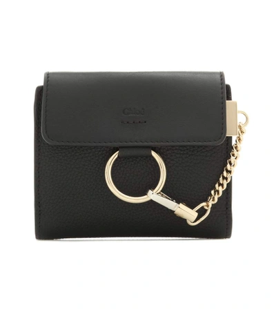 Chloe Leather Faye Square Wallet in Cement Pink