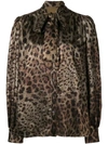 Dolce & Gabbana Leopard Print Blouse In Black