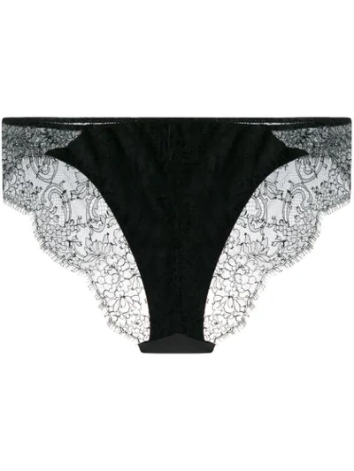 Carine Gilson Briefs With Lace Detail In Black