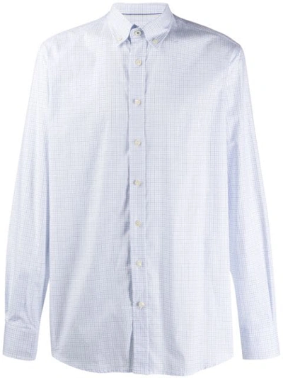 Hackett Check Pattern Shirt In White