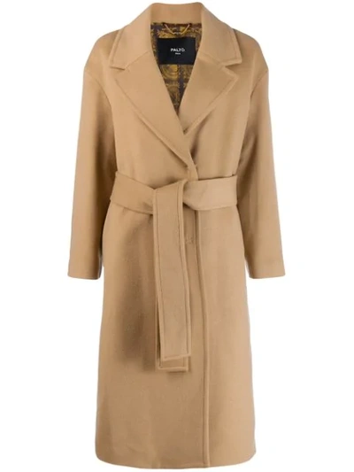Paltò Belted Dressing Gown Coat In Brown