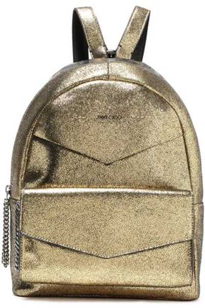 Jimmy Choo Cassie Appliquéd Leather Backpack In Gold