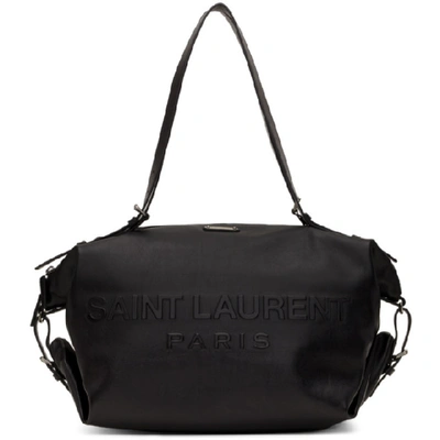 Saint Laurent Black Large Leather Id Bag In 1000 Nero
