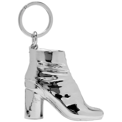 Maison Margiela Ssense Exclusive Silver Tabi Boot Keychain In 951 Silver