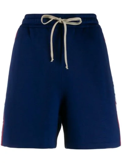 Gucci Gg Web Bermuda Shorts In Blue