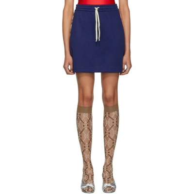 Gucci Logo-taped Skirt In 4685 Royal