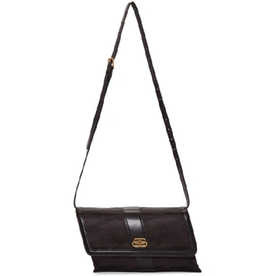 Balenciaga Black Monogram Shift Wallet Bag In 1000 Blk