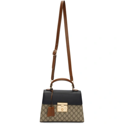 Gucci Brown Small Gg Supreme Padlock Bag In 9785 Brown