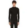 Balenciaga Black Silk Rib Knit Turtleneck In 1000 Black
