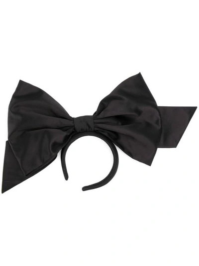 Moschino Douchesse Extra Large Bow Headband In Black