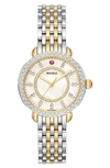 Michele Women's Sidney Classic Two-tone Yellow Goldplated Stainless Steel & Diamond Bracelet Watch