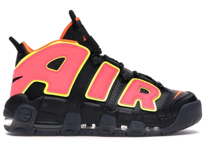 Pre-owned Nike Air More Uptempo Hot Punch (women's) In Black/hot Punch-volt