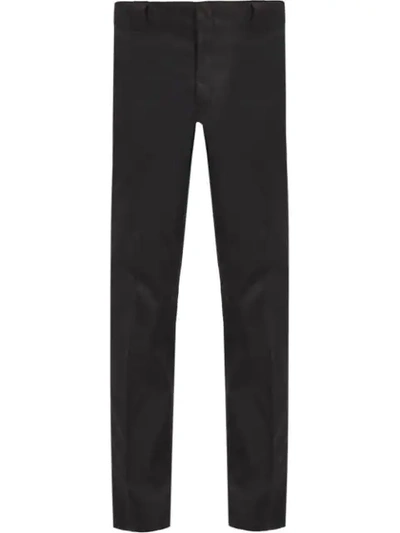 Prada Tela Bi-stretch Trousers In Black