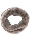 Yves Salomon Knitted Snood In Grey