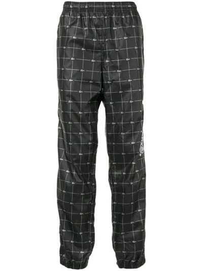 Supreme X Lacoste Reflective Grid Track Pants In Black