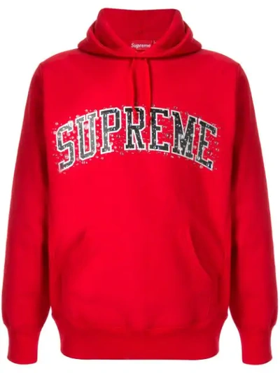 Supreme Bubble Logo Hoodie In Red