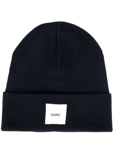 Oamc Logo Patch Beanie In Blue