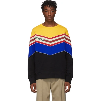 Gucci Sweatshirt With Chevron  Stripe In 1074 Black