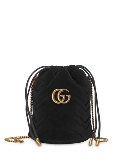 Gucci Gg Marmont Mini Bucket Bag In 1000 Nero