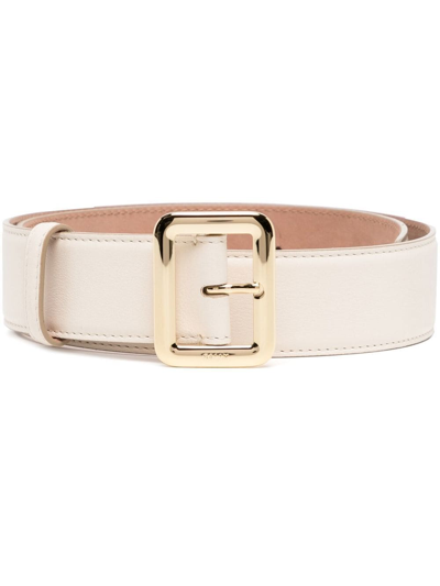 Bally Logo Embellished Buckle Belt In Bone