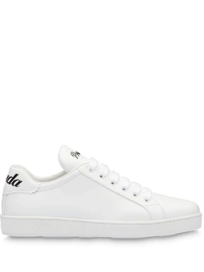 Prada Leather Trainers In White