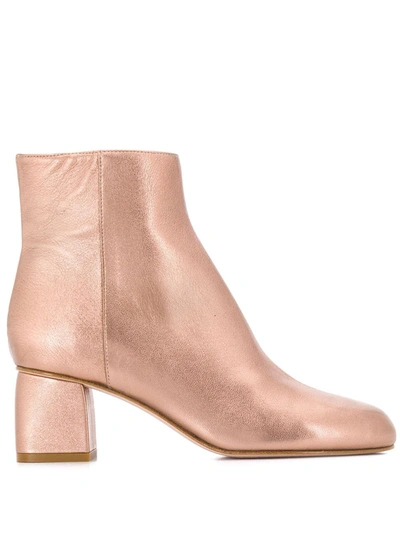 Red Valentino Side Zip Ankle Boots In Pink